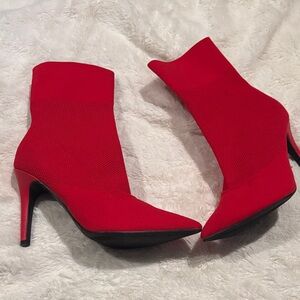 Brash Vibrant Red Ankle Booties